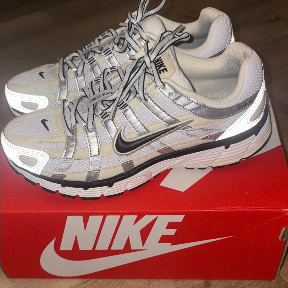 Nike P-6000 Women's Athletic Shoes - White and Gray